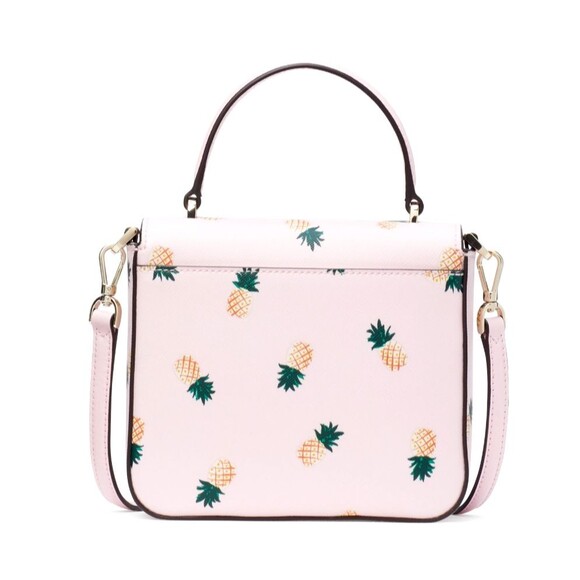 New Kate Spade Staci Square Pineapple Print Crossbody bag Pink Multi - Picture 5 of 5